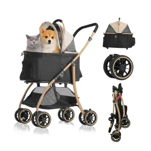 Ultra-Lightweight 4-Wheel Pet Stroller
