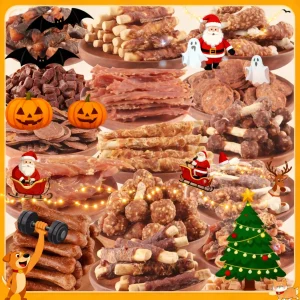 Natural Duck, Chicken, Milk Stick, Sweet Potato Dog Treats Set