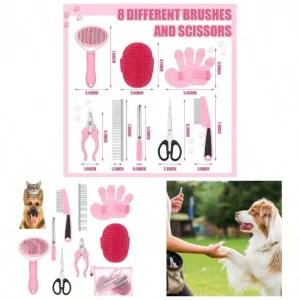 Grooming Kit with Brushes & Scissors with Storage Bag