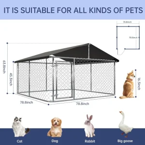 Large Outdoor Dog Cage, Heavy Duty Dog Kennel - Thumbnail Image 2