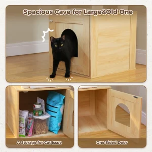 Wood Cat Tree with Storage Cabinet - Thumbnail Image 7
