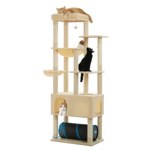 Tall Cat Tree with Large Condo Sisal Scratching Posts Oversized - Thumbnail Image 10