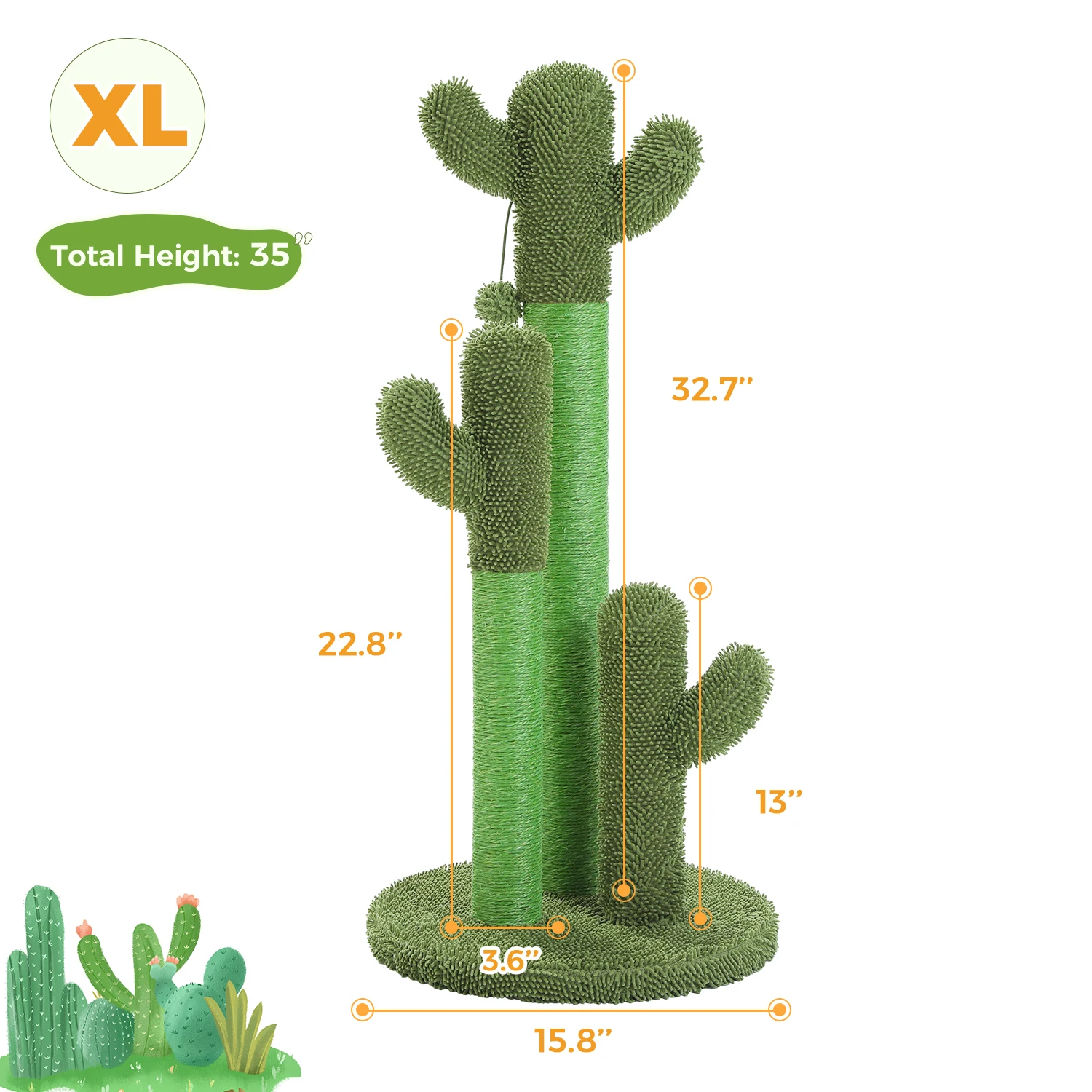 Cactus Cat Tree Small Cat Tower with Spacious Condo, - Image 10