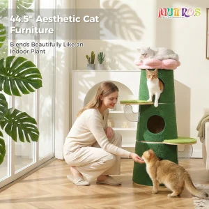 Modern Cat Tree with 3 Large Condos Aesthetic Cat Tower - Thumbnail Image 2