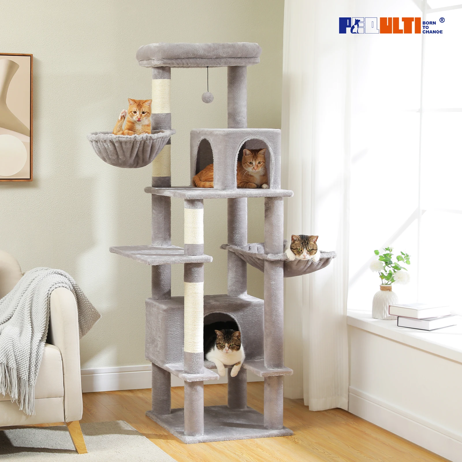 Cat Tree for Indoor Cats Large Adult, - Image 1