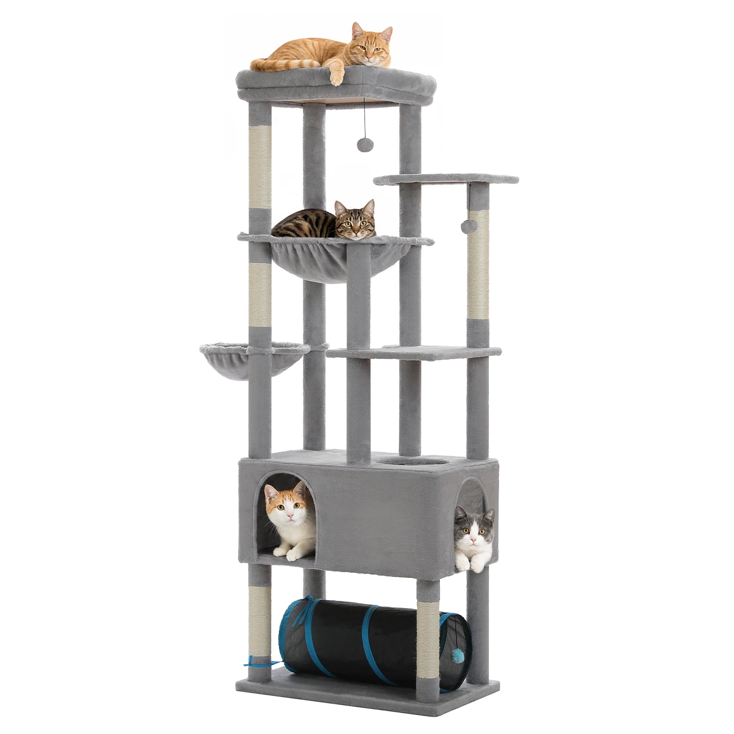 Tall Cat Tree with Large Condo Sisal Scratching Posts Oversized - Image 11