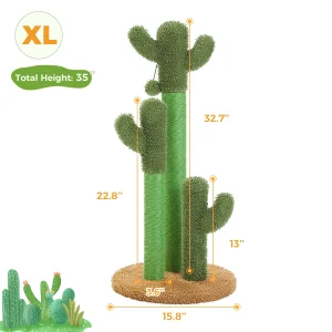 Cactus Cat Tree Small Cat Tower with Spacious Condo, - Thumbnail Image 9