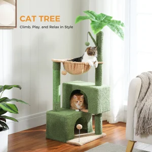 Cactus Cat Tree Small Cat Tower with Spacious Condo, - Thumbnail Image 7