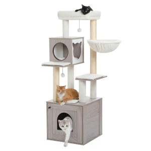 Wood Cat Tree with Storage Cabinet - Thumbnail Image 12