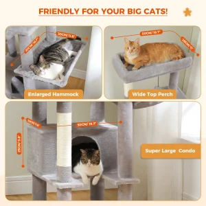 Cat Tree for Indoor Cats Large Adult, - Thumbnail Image 5