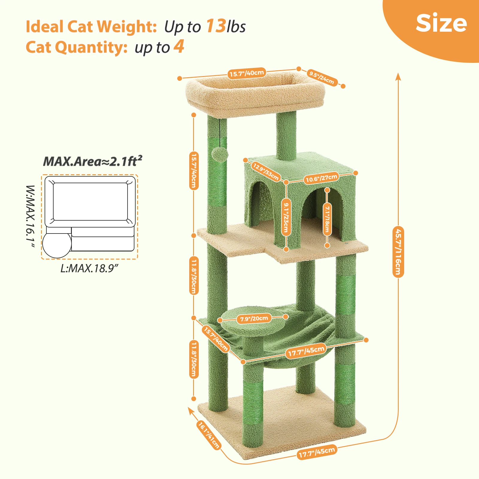 Cactus Cat Tree Tower for Large Cats - Image 7