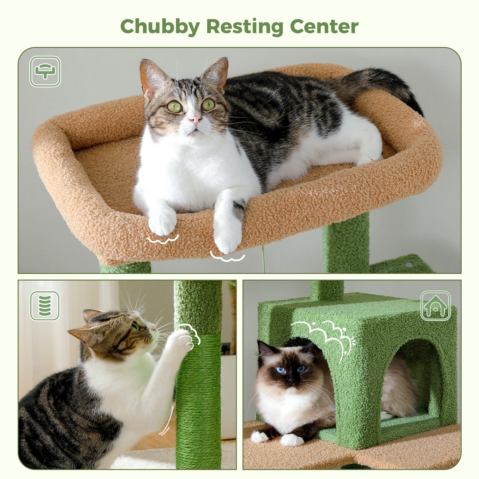 Cactus Cat Tree Tower for Large Cats - Image 2