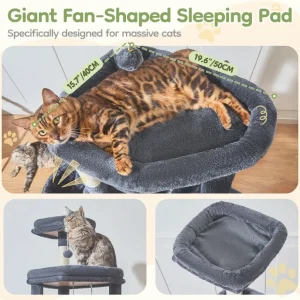 72-Inch Cat Tree for Large Cats, Multi-Level Tower - Thumbnail Image 3