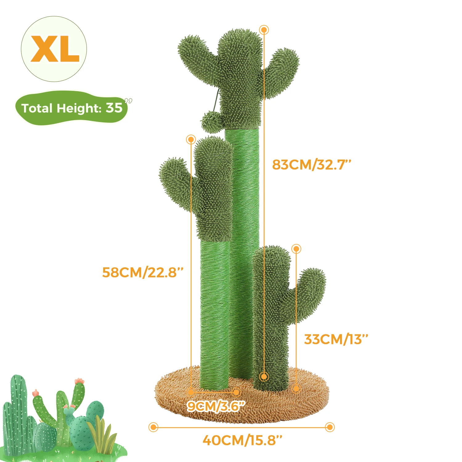 Cactus Cat Tree Small Cat Tower with Spacious Condo, - Image 5