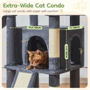 72-Inch Cat Tree for Large Cats, Multi-Level Tower - Thumbnail Image 4