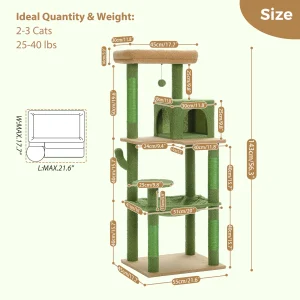 Cactus Cat Tree Tower for Large Cats - Thumbnail Image 4